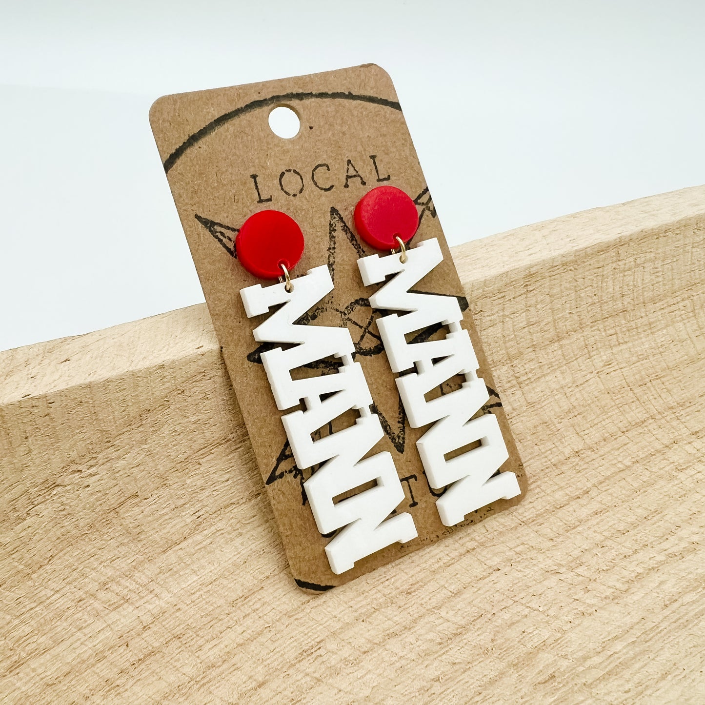 PATS or MANN Letter Earrings