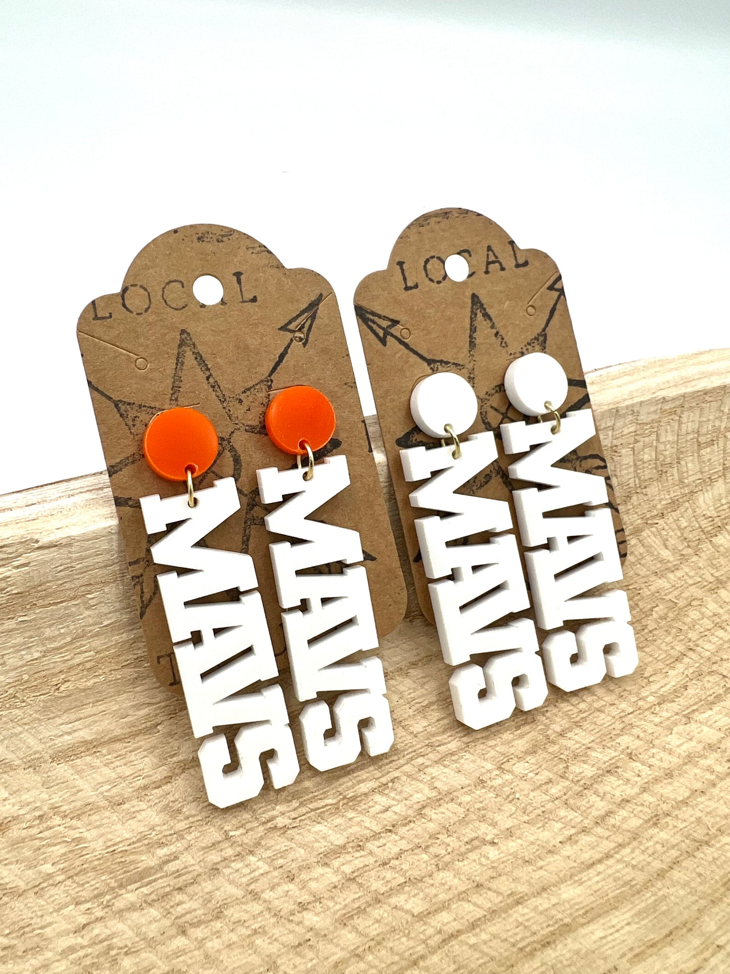 MAVS Letter Earrings