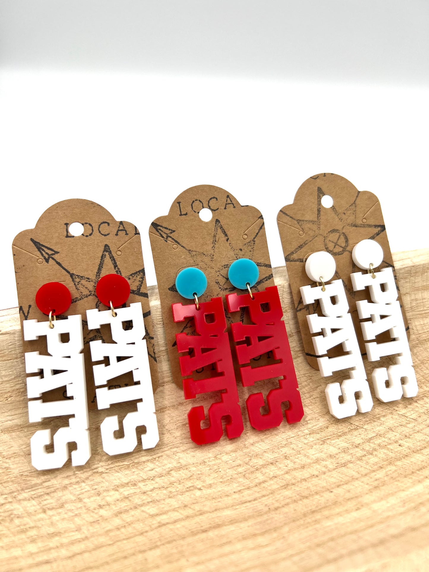 PATS Letter Earrings