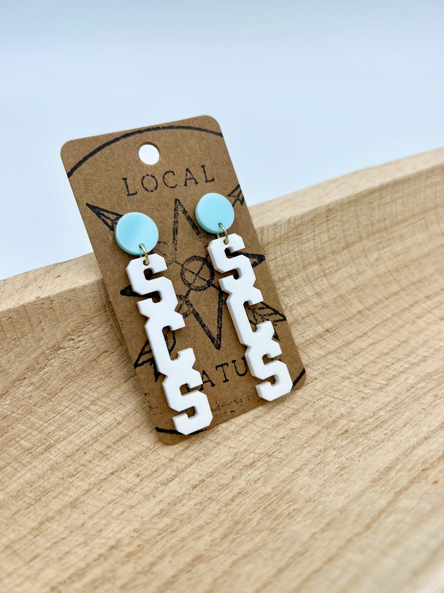 SCS Drop Letter Earrings