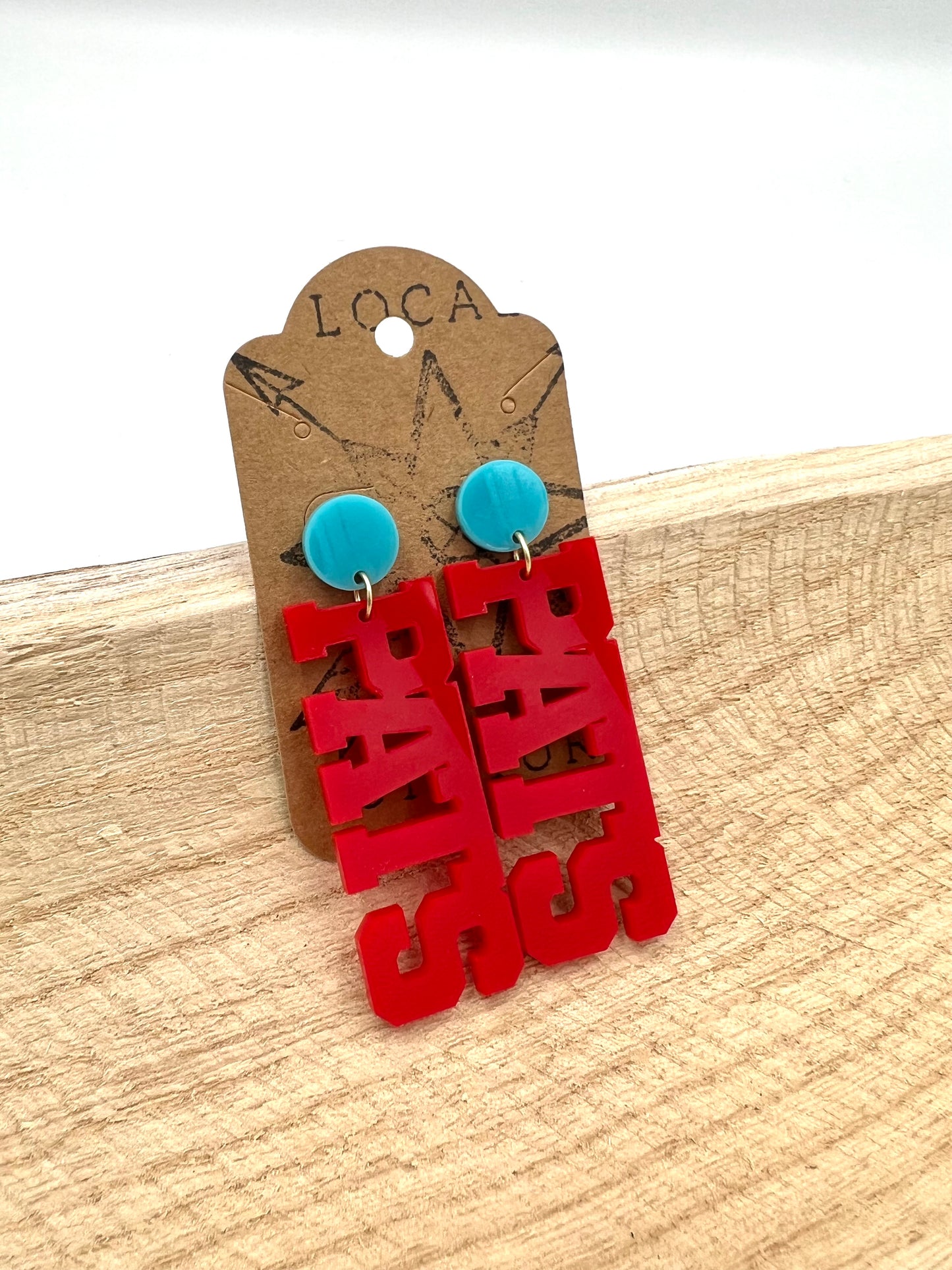 PATS Letter Earrings