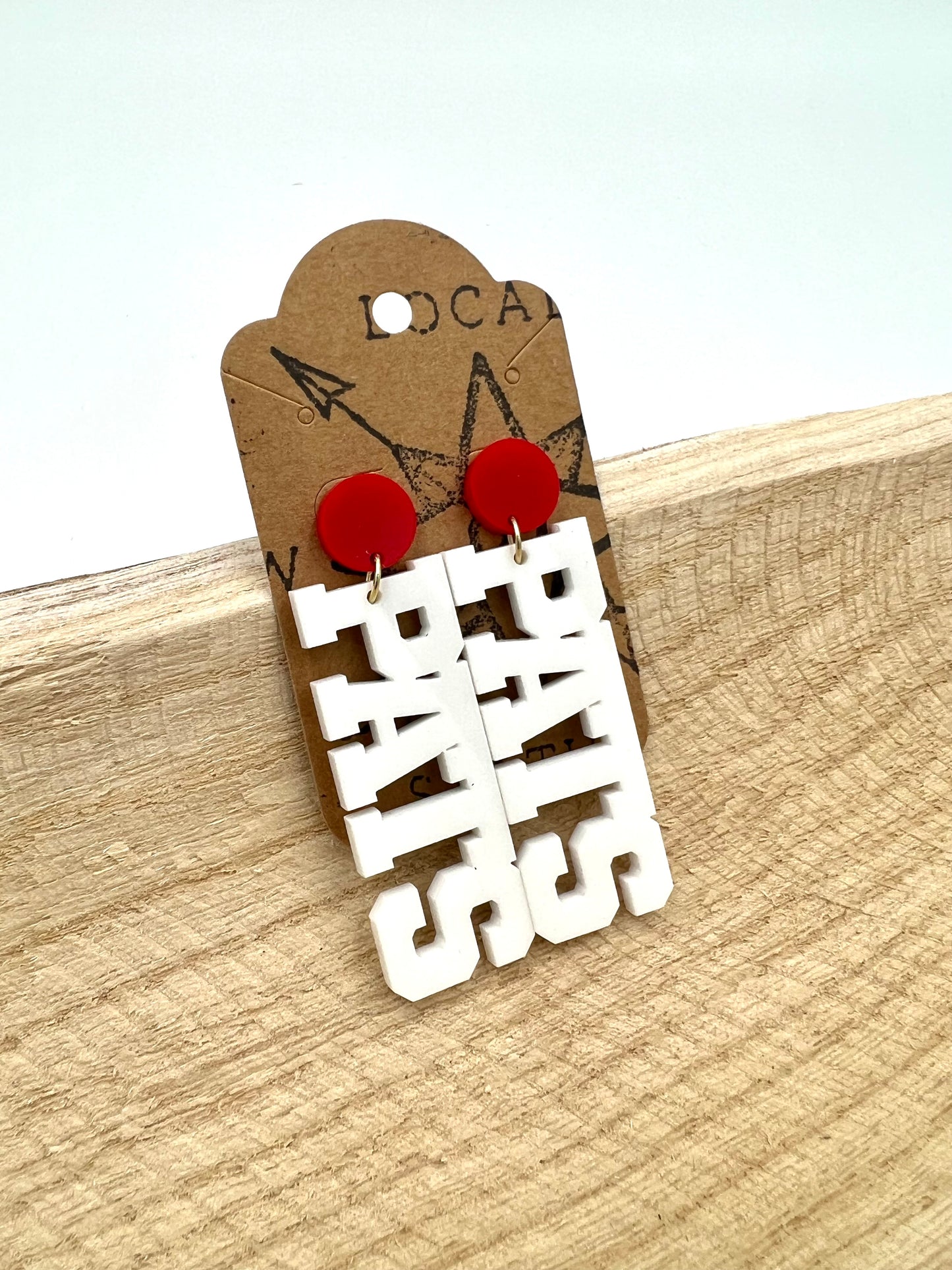PATS or MANN Letter Earrings