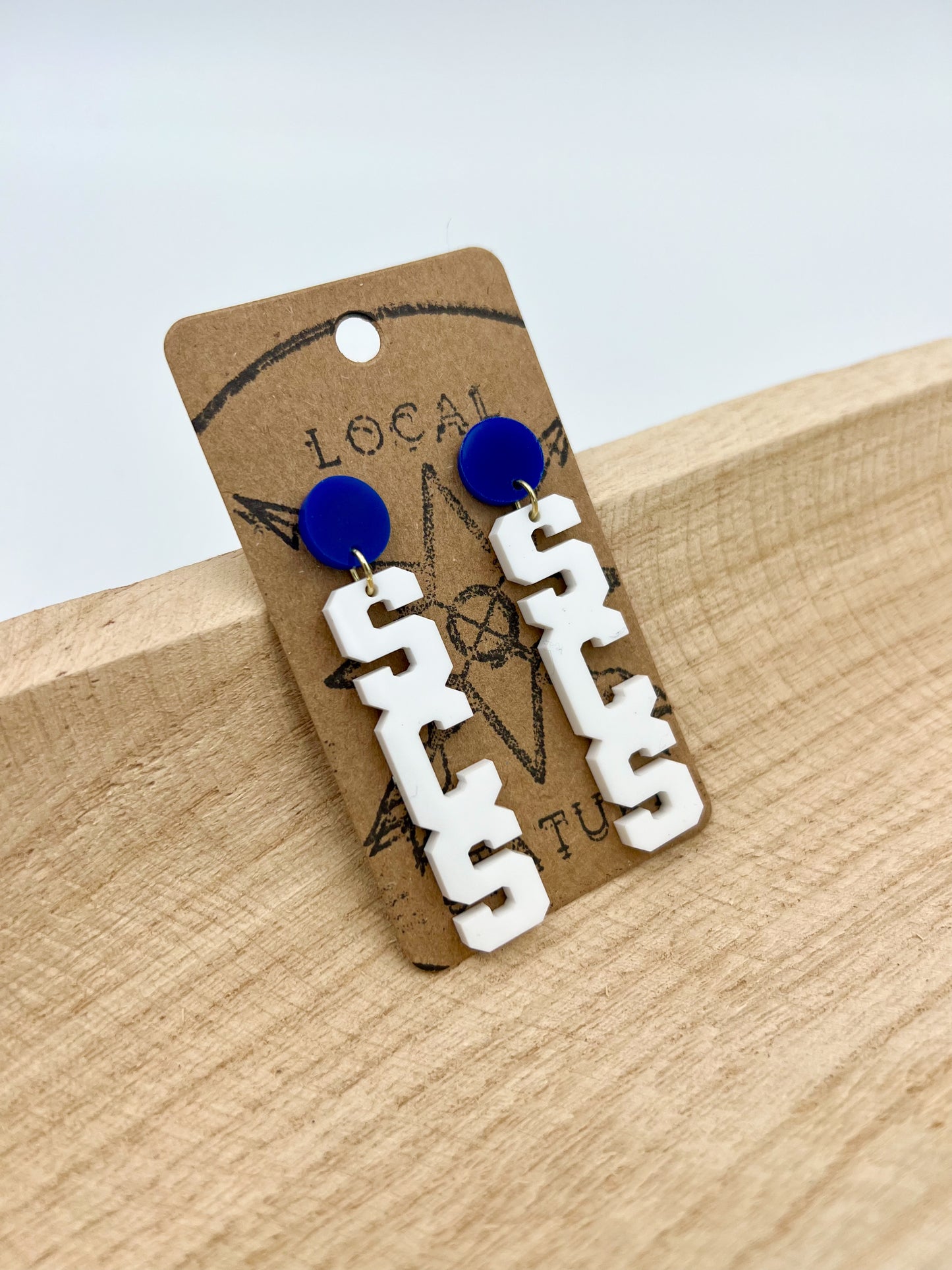 SCS Drop Letter Earrings