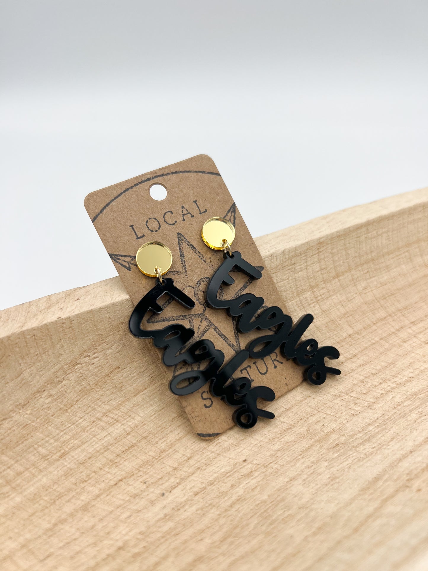 Cursive "Eagles" Earrings