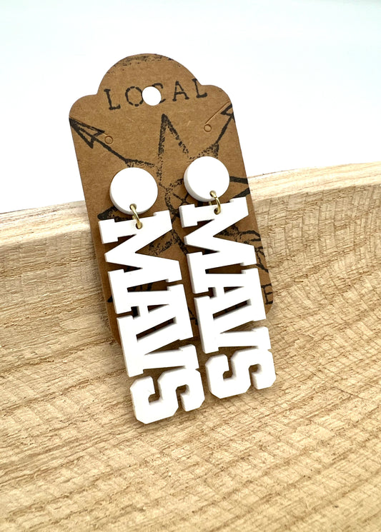 MAVS Letter Earrings